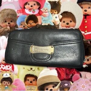 Michael Kors Black Leather Wallet with Gold Accents